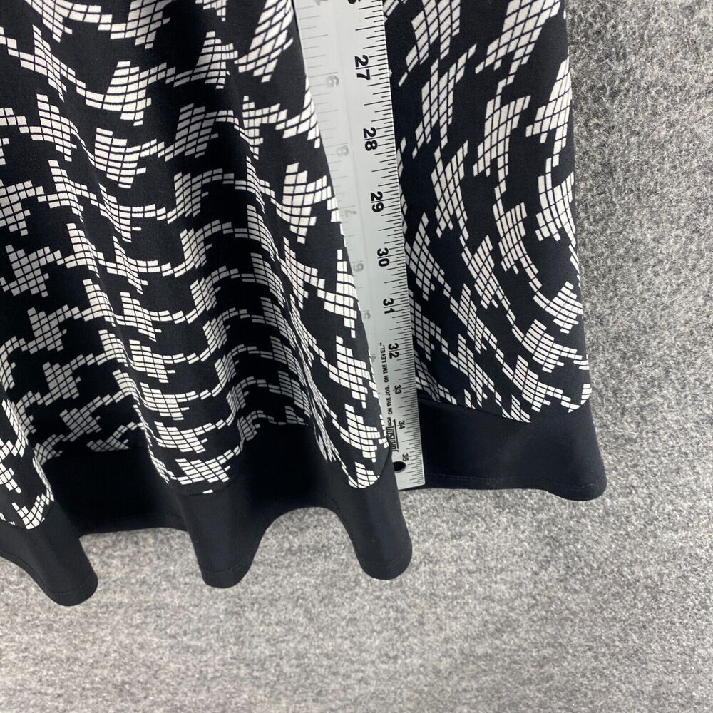 AB Studio Dress Women L Large Black Geometric Sheath Midi Sleeveless Round Neck - Picture 4 of 7